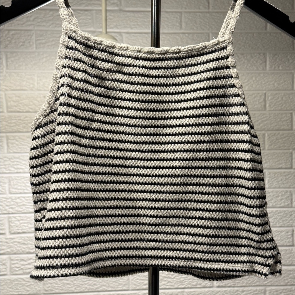 a.n.a Black and White Ribbed Camisole Top‎